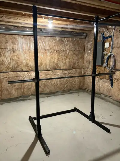 squat rack with barbell, View more