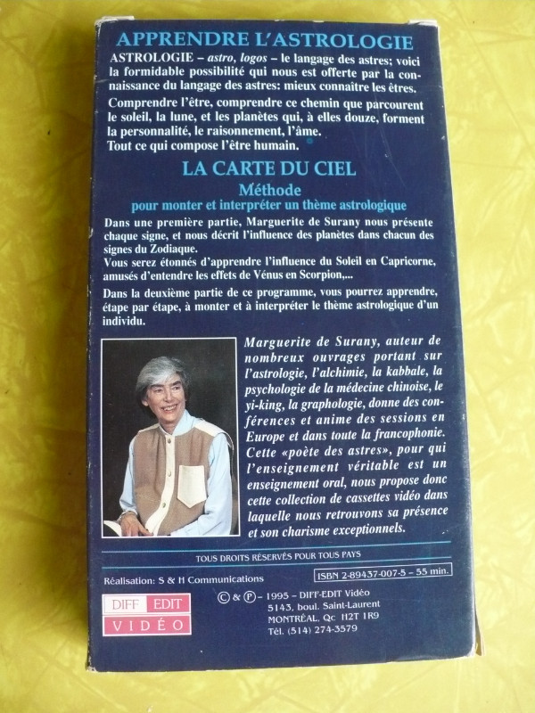 2 CASSETTES VHS-ASTROLOGIE & MÉDECINE CHINOISE- LA CARTE DU CIEL dans CD, DVD et Blu-ray  à Longueuil/Rive Sud - Image 3