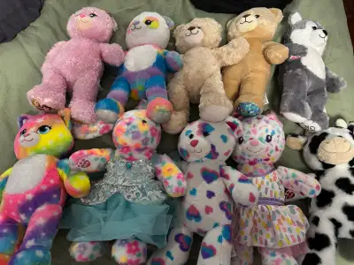 I'm selling a collection of Build-A-Bear plush toys, each with its own unique charm and ready for a...