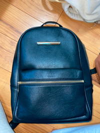 Black mini leather backpack