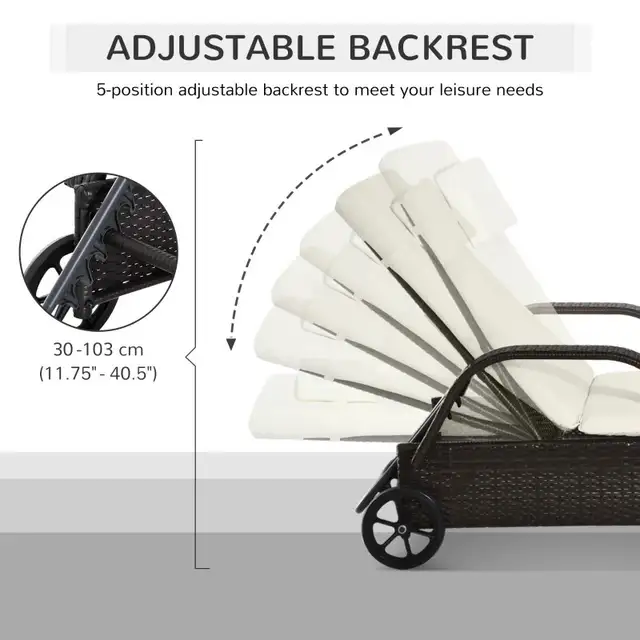 Wicker Chaise Lounge, Outdoor Lounge Chair, PE Rattan Patio Sun in Patio & Garden Furniture in Markham / York Region - Image 7