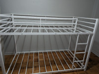 Gymax Twin Over Twin Bunk Bed Frame Platform W/Guard Rails
