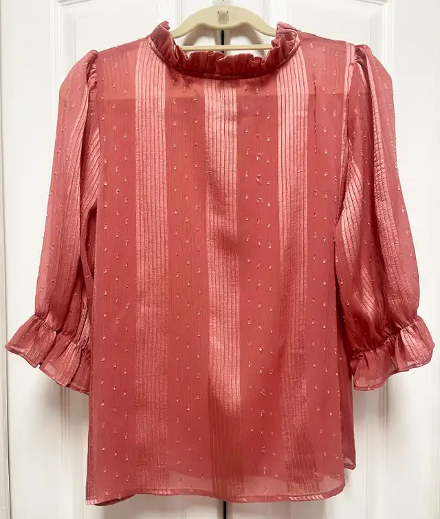 Terracotta-Peach 2-piece Blouse & Skirt Set, sz. L in Women's - Dresses & Skirts in Delta/Surrey/Langley - Image 3