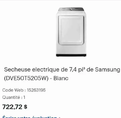Sécheuse Samsung 7.4 pi³, View more