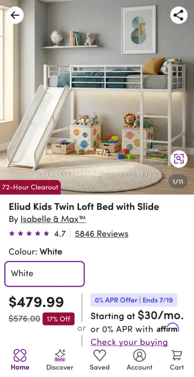 Kid's bed bunk with slide, View more