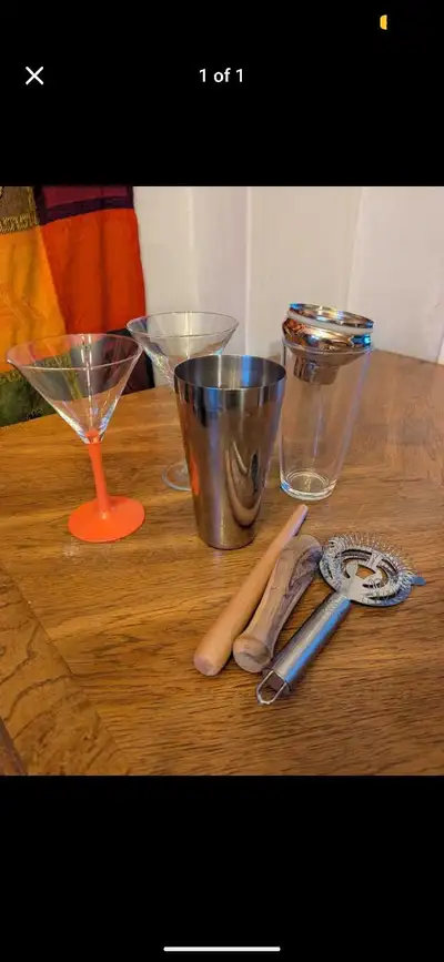 Martini Glasses and Shaker Set , View more