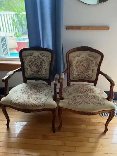 Antique Floral Accent Chairs, View more