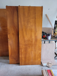 30" vintage 1950s walnut veneer slab door w/ hardware