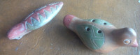 2 Vintage Wooden Bird Whistles