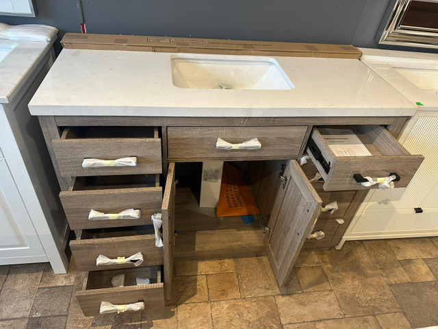 BRAND NEW 48" Grey Vanity with White Ceramic Vanity Top in Cabinets & Countertops in Oakville / Halton Region - Image 4