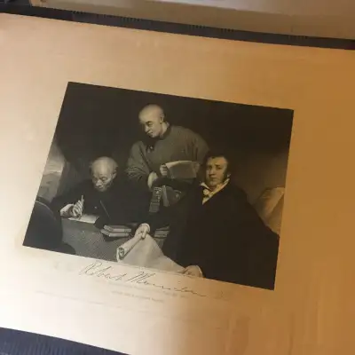 Antique Engravings Pictures Agreement Declaration Signing, View more