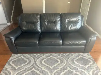 Black Genuine Leather Set of Sofa, View more