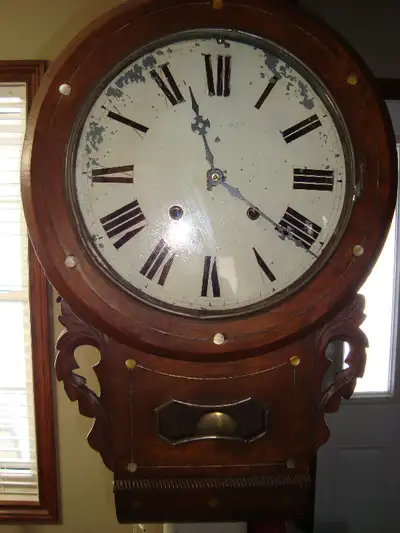 CIRCA 1880 EN WELCH DROP CASE WALL CLOCK, View more