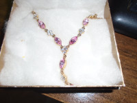 NEW Necklace with Pink Stones $35.