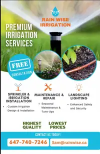 Irrigation and sprinkler systems, installation