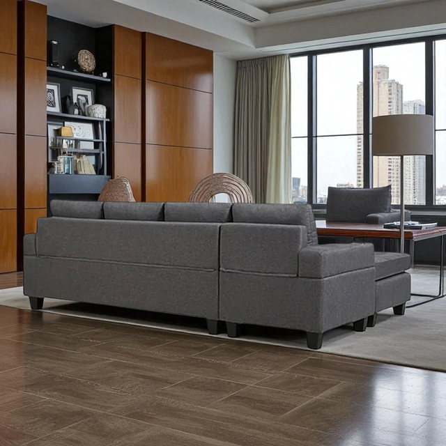 New 2-Piece Reversible Sectional Sofa With Cup Holder Huge Sale in Couches & Futons in Sarnia - Image 3