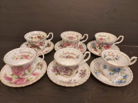 ROYAL ALBERT CUPS AND SAUCERS NEW, UNUSED IN PRISTINE CONDITION 