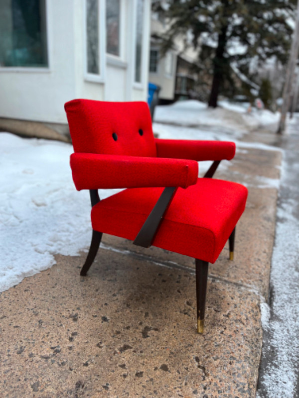 Fauteuil rouge vintage atomic retro arm chair dans Chaises, Fauteuils inclinables  à Ville de Montréal - Image 4