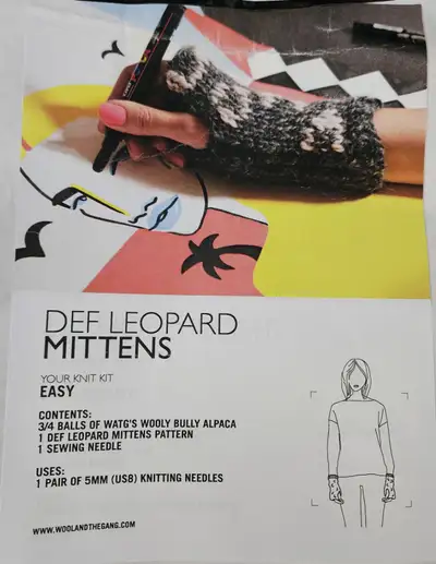 *NEW* Fingerless mitts knitting kit by Wool and the Gang, View more
