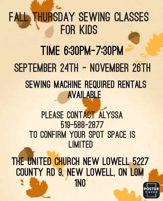 weekly sewing classes 545697175542835201