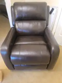 Contemporary Top   Grain Leather Power  Glider Recliner