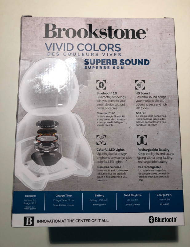 LED wireless Koala speaker, Brookstone in Speakers in Ottawa - Image 3