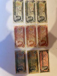 Old Canadian bank notes paper money