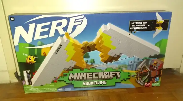 NERF Minecraft Sabrewing Motorized Bow Blaster Gun 8 Elite Darts632407065057291224