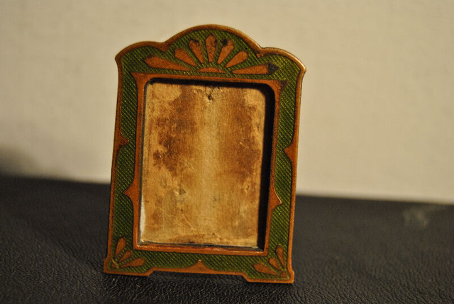 Antique Brass and Enamel Miniature Photo Frame in Arts & Collectibles in Vancouver