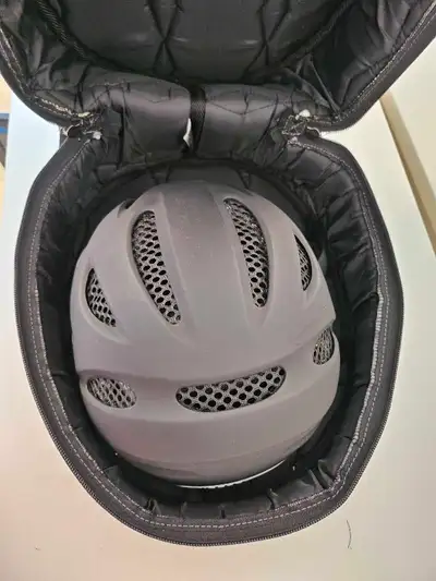 horse back riding helmet and helmet bag, View more