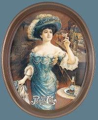 Pepsi Cola Victorian Lady 1970's Advertising Metal Serving Tray