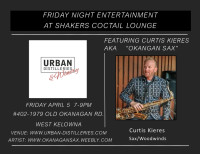 Okanagan Sax Live at Shaker's Cocktail Lounge