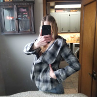 BDG urban outfitters hooded plaid button up jacket XS