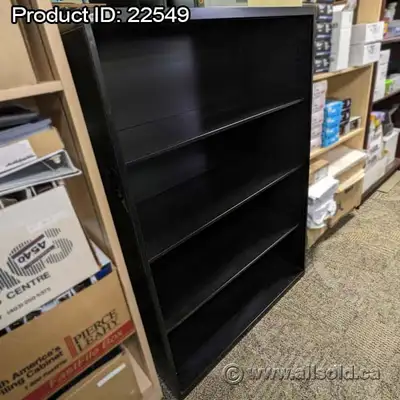 Black Metal Bookshelf Bookcase w/ Adjustable Shelves, 53" H, View more