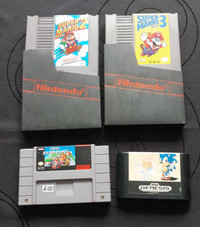 Super Mario 3 , SNES Mario Kart , Sega Genesis Orig. Sonic