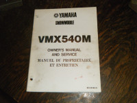 Yamaha VMX540M Snowmobile Owners and Service Manual 83X-28199-70