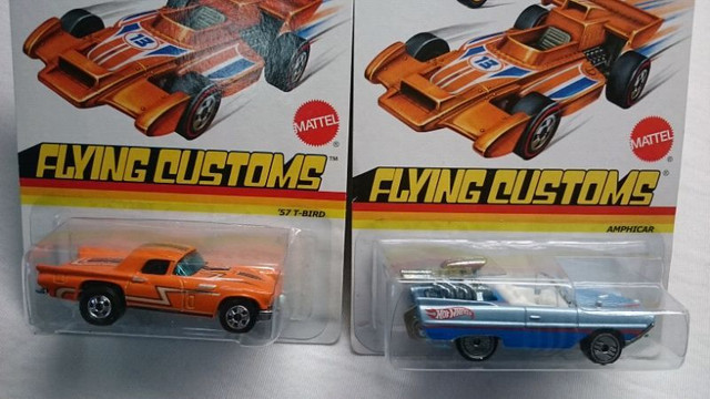 HOT WHEELS FLYING CUSTOMS 2 CARS SET 57 T-BIRD, AMPHICAR MINT!! in Arts & Collectibles in Mississauga / Peel Region - Image 2