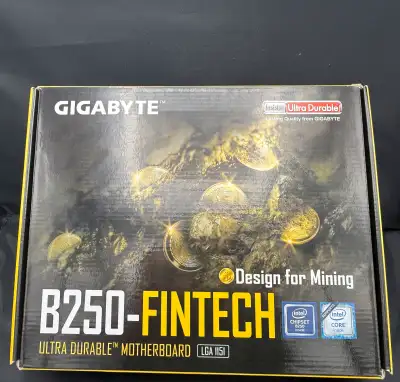 I'm selling a Gigabyte B250-Fintech Ultra Durable motherboard, designed for mining and compatible wi...
