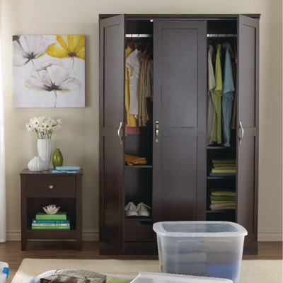 wardrobe with 3 doors 4 shelves , 1 drawer, View more