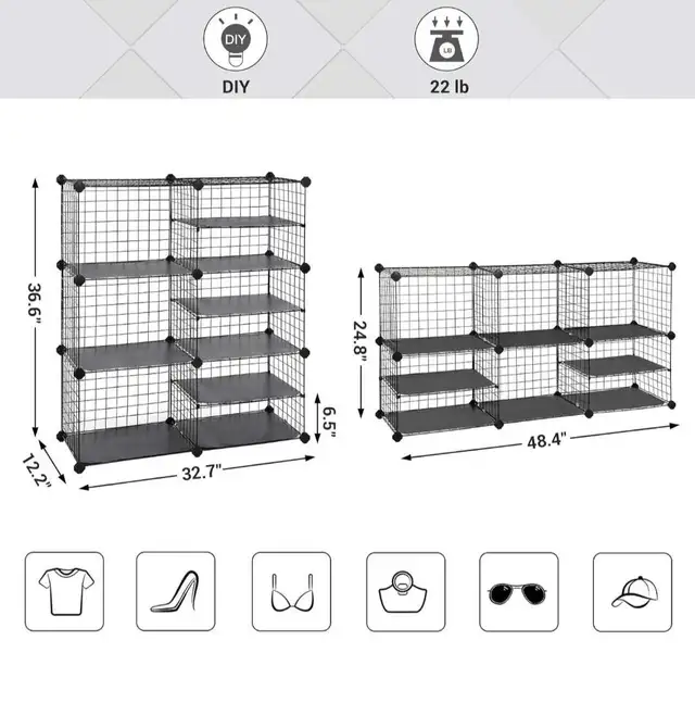 SONGMICS Cube Storage, 16 Pair Shoe Rack, in Storage & Organization in Mississauga / Peel Region - Image 8