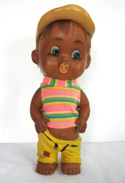 POUPEE GARCON en CAOUTCHOUC, Made in Japan..c.1960, View more