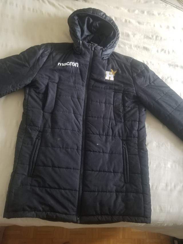 Macron Sport Padded Black Jacket with hood in Men's in City of Toronto