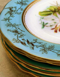 ⭐️Beautiful Antique Minton dessert plates & 2 serving plates 