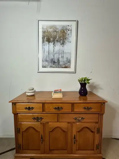 Wooden Sideboard with 4 Drawers and 2 Cabinets, View more
