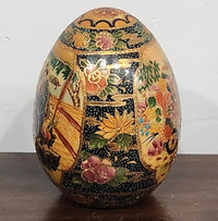 Satsuma Hand Painted Ceramic Egg