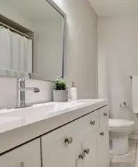 * BRAND NEW * White Bathroom Vanity w/ Cultured Marble & Faucet
