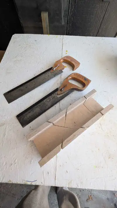 Pair of Hand Saws with Mitre Box, View more