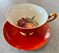 Rare Shelley England fine bone china orange teacup (orchard)