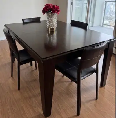 Solid Wood Dining Table & 4 Chairs – Sturdy & Functional, View more