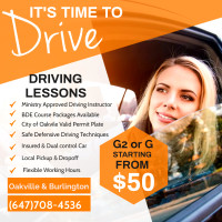 Oakville MTO Certified Driving Instructor for G2 and G lessons